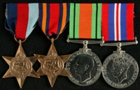 Alexander Francis Dougherty : (L to R) 1939-45 Star; Burma Star; 1939-45 Defence Medal; 1939-45 War Medal