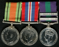 Kenneth Clarke Graham  : (L to R) 1939-45 Defence Medal; 1939-45 War Medal; General Service Medal 1918-62 with clasps 'Palestine 1945-48', 'Malaya'