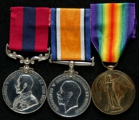 Joshua Grimshaw : (L to R) Distinguished Conduct Medal; British War Medal; Allied Victory Medal