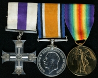 Alexander Slater Lidiard : (L to R) Military Cross; British War Medal; Allied Victory Medal