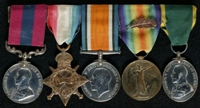 Herbert Simpson : (L to R) Distinguished Conduct Medal; 1914-15 Star; British War Medal; Allied Victory Medal with 'Mentioned in Despatches' oak leaf; Territorial Efficiency Medal