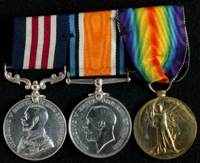 Fred Taylor : (L to R) Military Medal; British War Medal; Allied Victory Medal