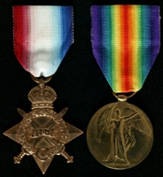 Godfrey John Waters : (L to R) 1914-15 Star; Allied Victory Medal
